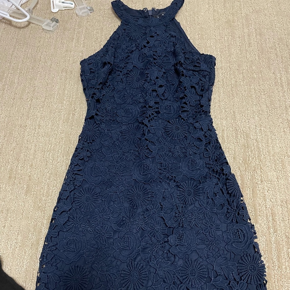 Lulus blue floral mini dress